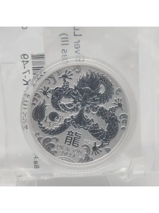 2024 Australia 1 Oz Silver Lunar Dragon BU Coin Series III - Picture 1 of 4